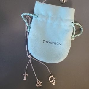 Tiffany & Co. T & Co sterling silver letter pendant necklace